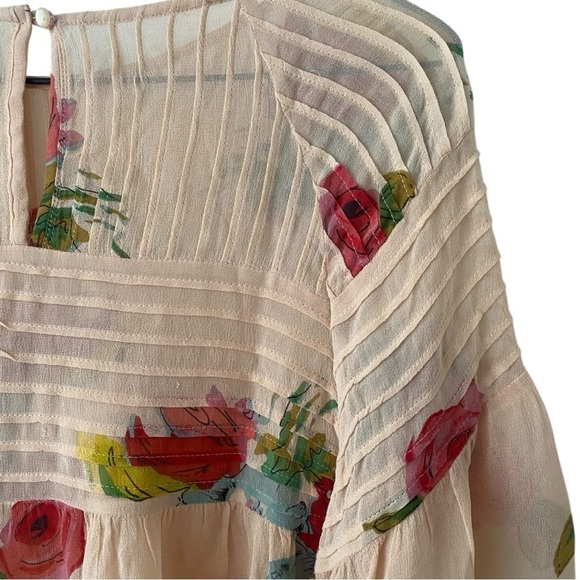 One Fine Day Anthropologie Rayon Tea Rose Semi Sheer Blouse I Size: XS - Picture 4 of 9